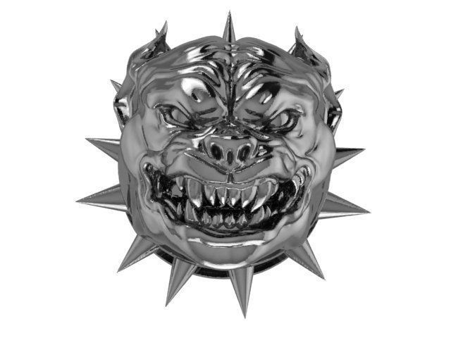 head Pitbull  dog angry pendant 3D print model 3D print model_9