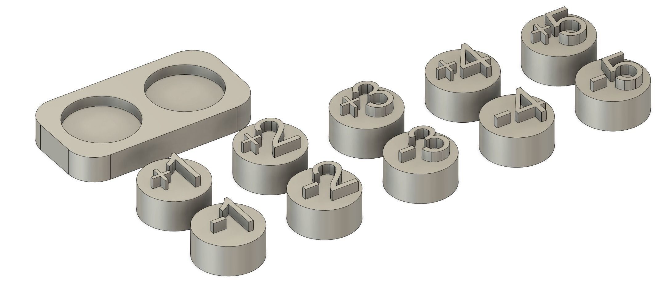 Magic The Gathering Counters  with base and magnetic carry case 3D print model_4