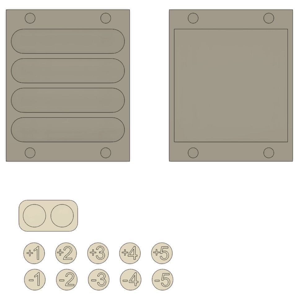 Magic The Gathering Counters  with base and magnetic carry case 3D print model_6