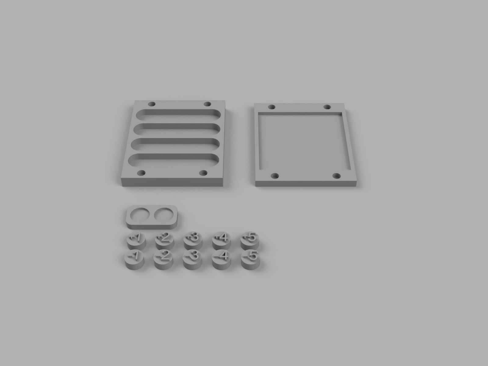 Magic The Gathering Counters  with base and magnetic carry case 3D print model_1