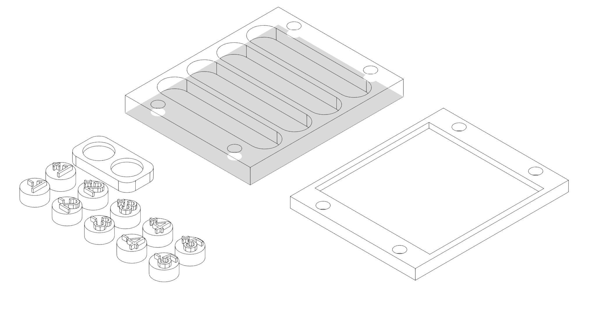 Magic The Gathering Counters  with base and magnetic carry case 3D print model_7
