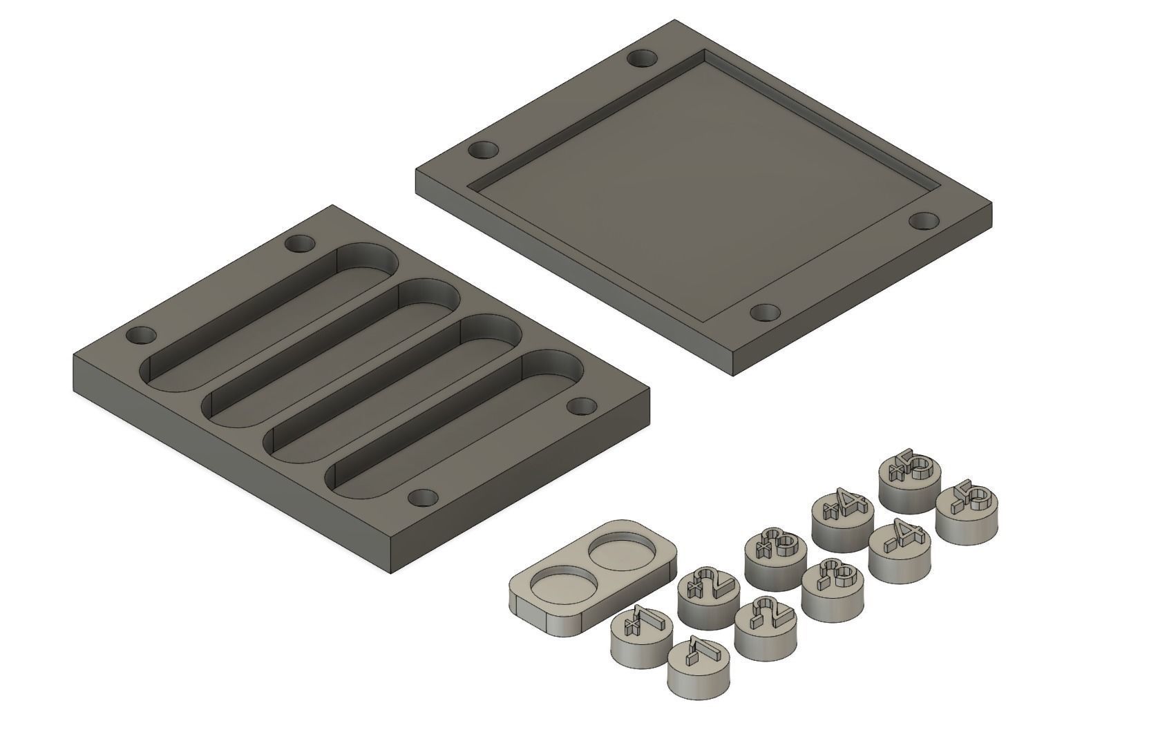 Magic The Gathering Counters  with base and magnetic carry case 3D print model_9