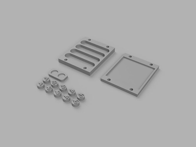 Magic The Gathering Counters  with base and magnetic carry case 3D print model