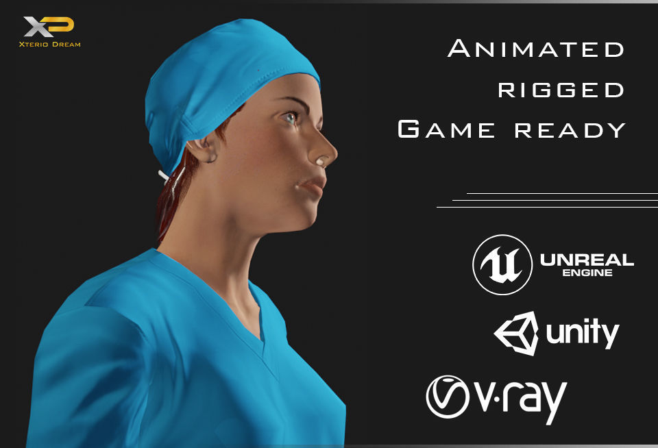 Medical Person - Doctor Ms Isabella Low-poly 3D model_5