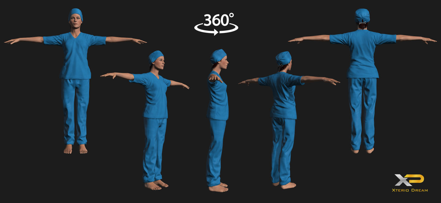 Medical Person - Doctor Ms Isabella Low-poly 3D model_10
