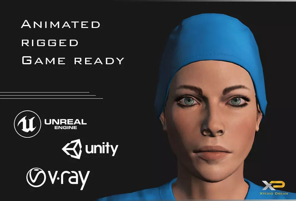 Medical Person - Doctor Ms Isabella Low-poly 3D model_0