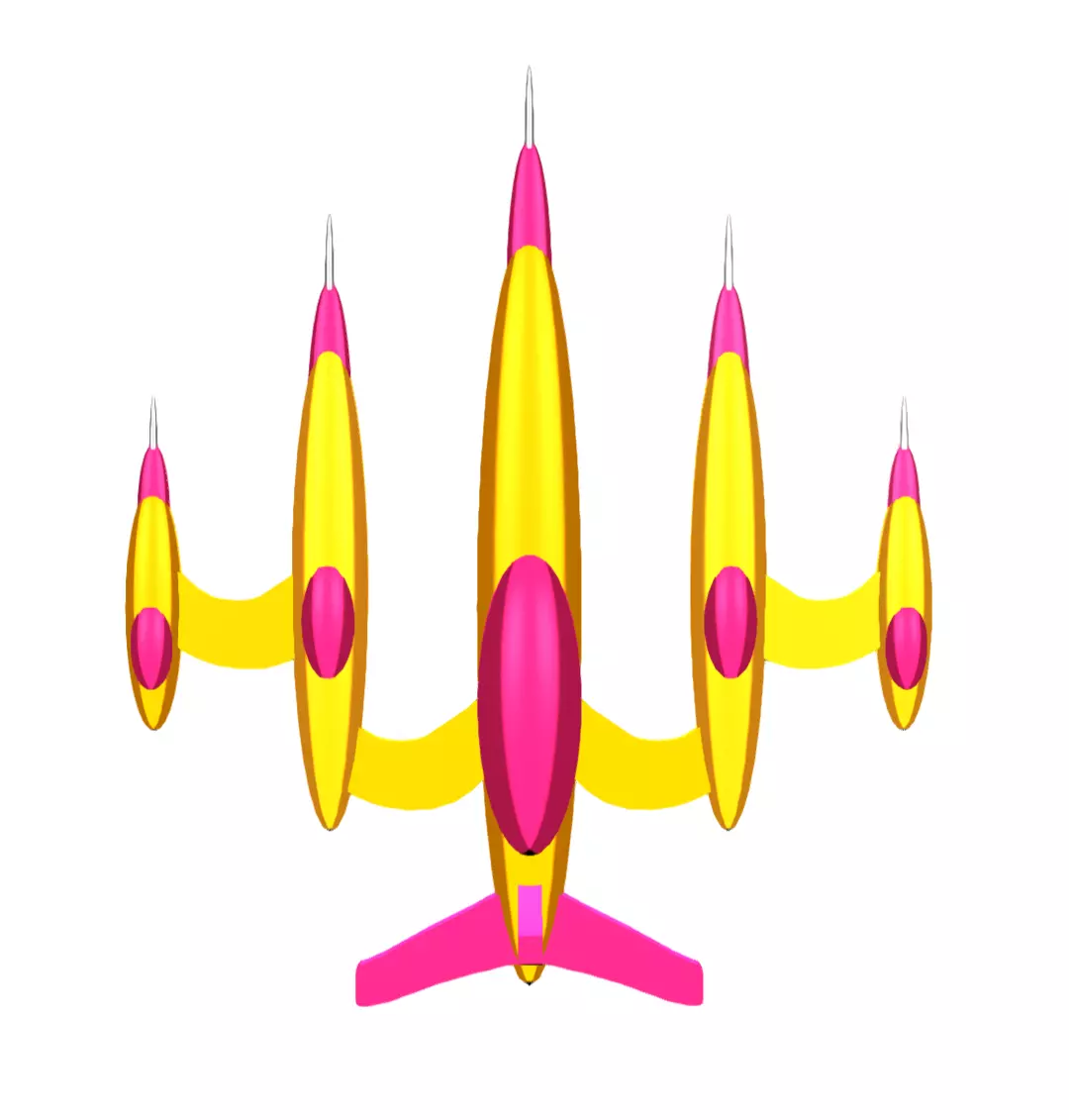 Alien plane Low-poly 3D model