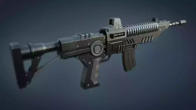 Automatic Sci-Fi Rifle Free 3D model