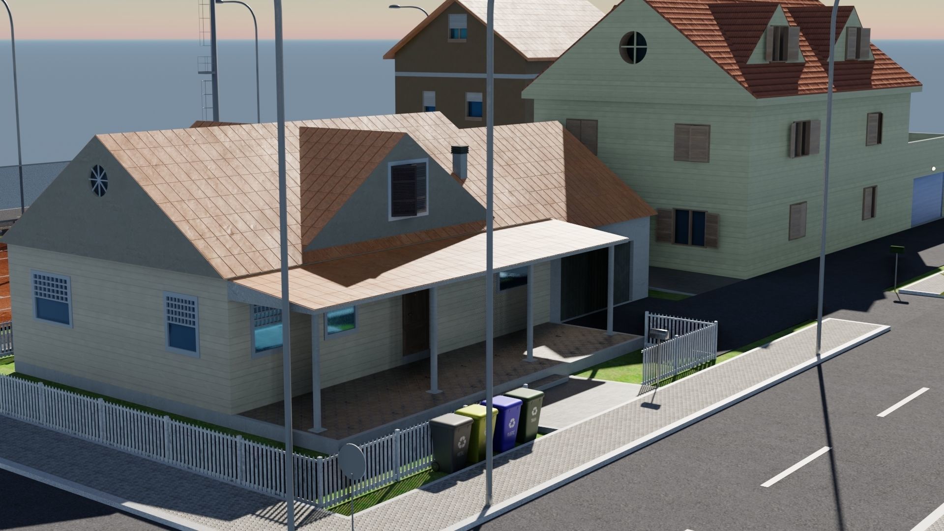 Modular city Low-poly 3D model_8