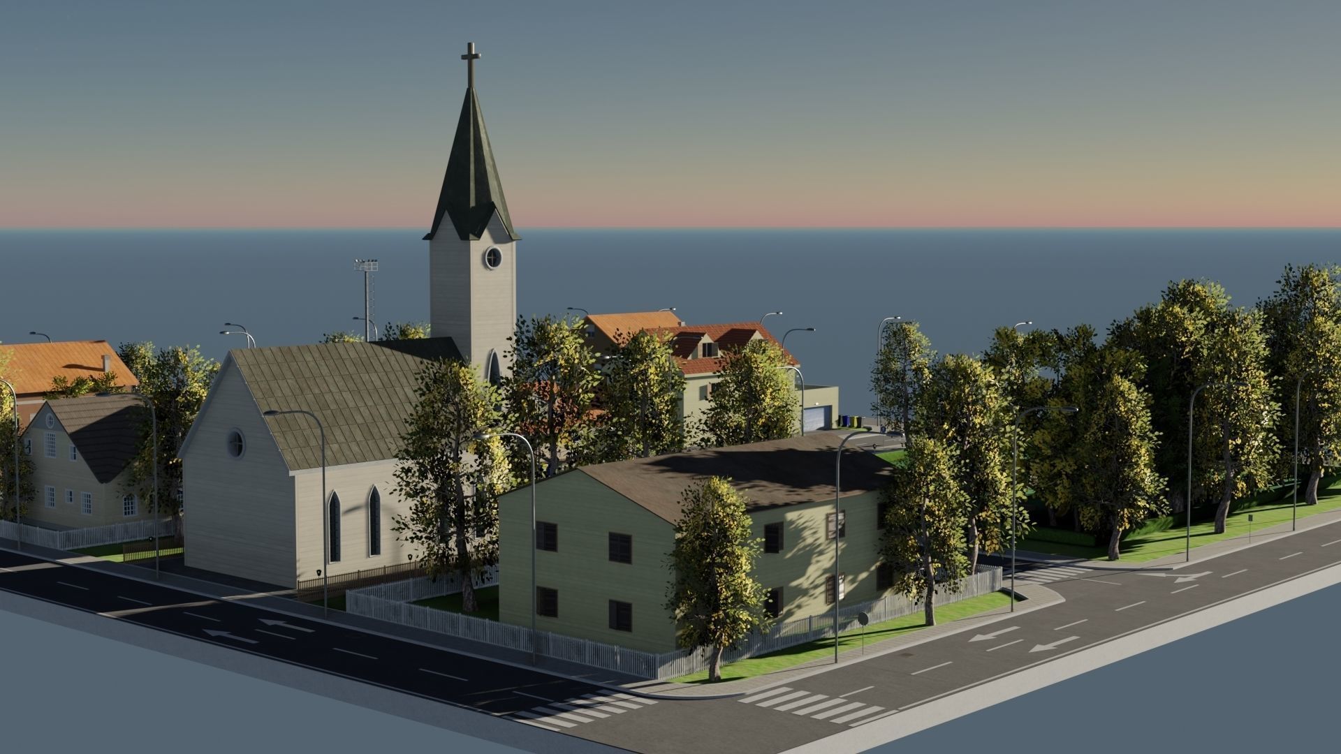 Modular city Low-poly 3D model_12