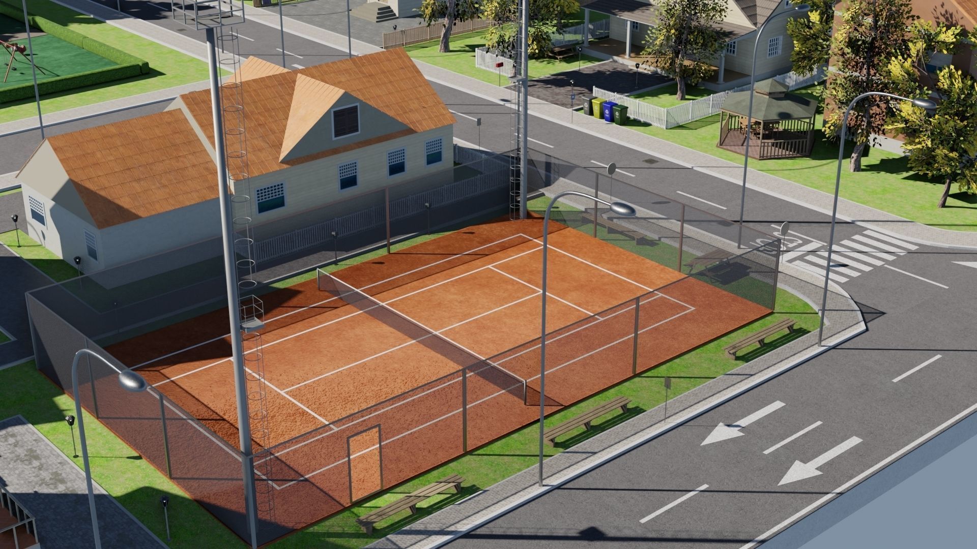 Modular city Low-poly 3D model_23