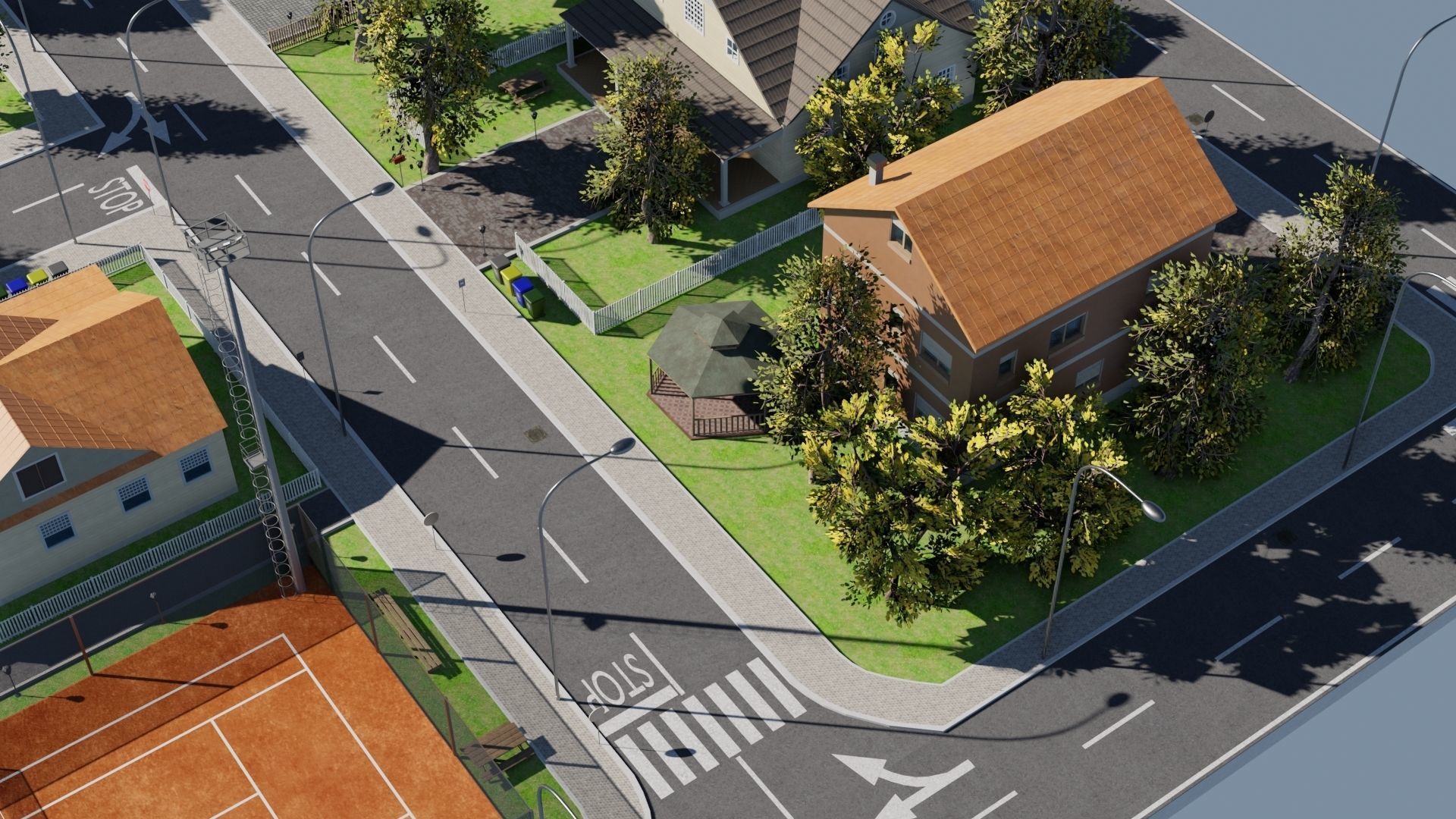 Modular city Low-poly 3D model_5