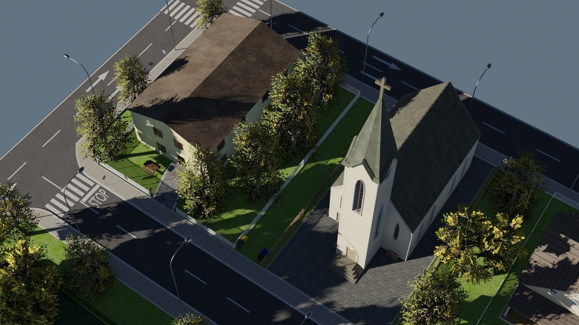 Modular city Low-poly 3D model_15