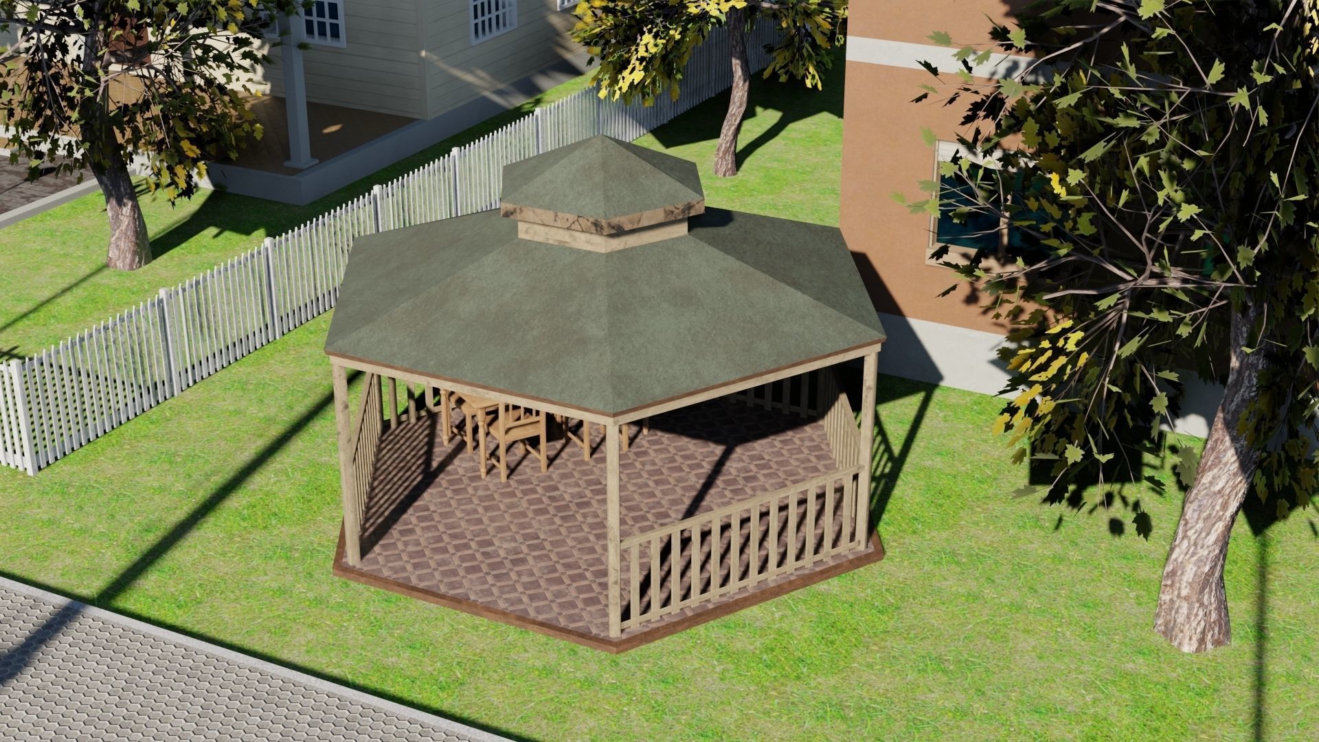 Modular city Low-poly 3D model_10