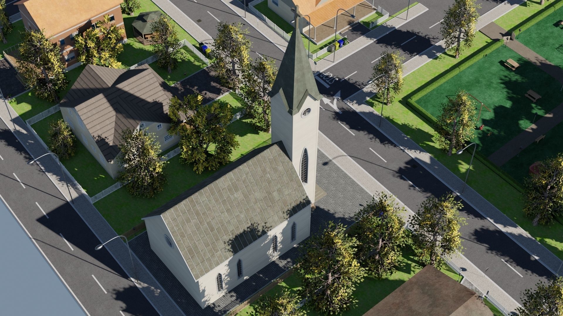 Modular city Low-poly 3D model_18