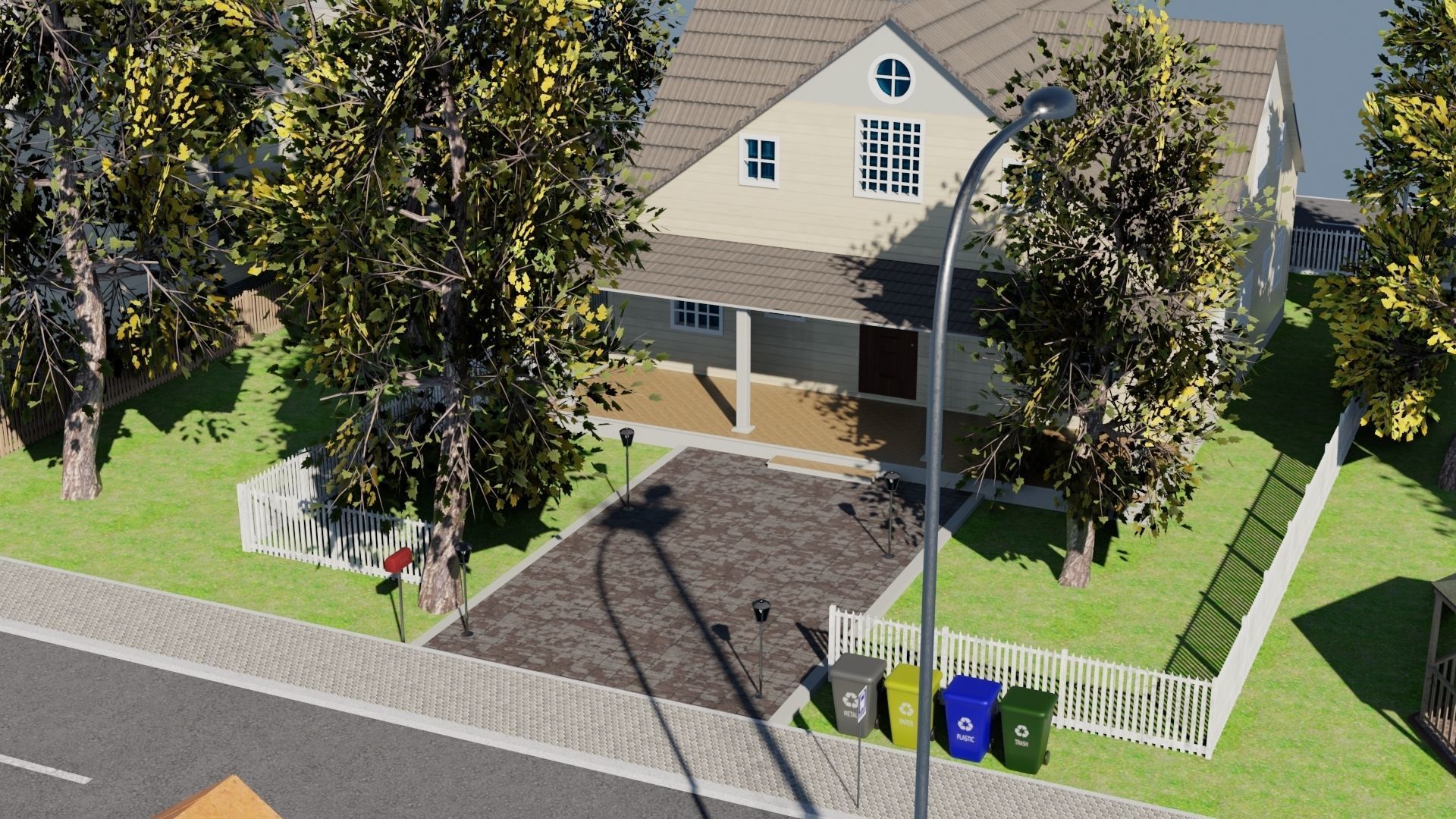 Modular city Low-poly 3D model_9