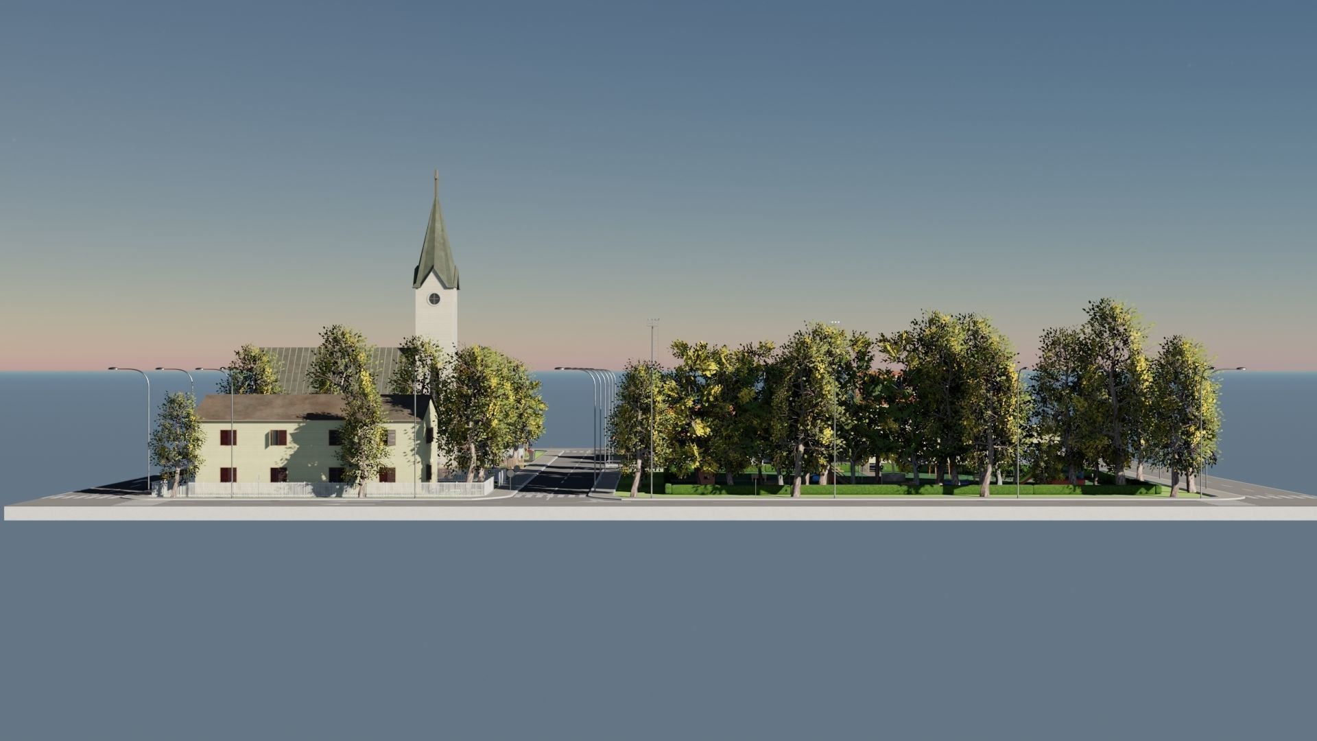 Modular city Low-poly 3D model_6