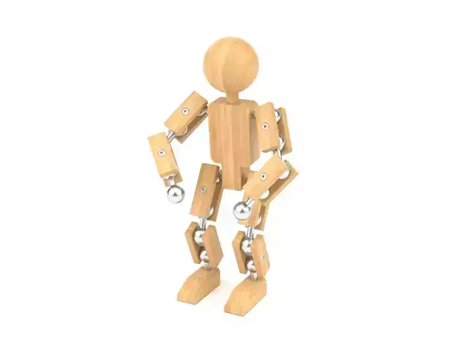 Wooden toy robot