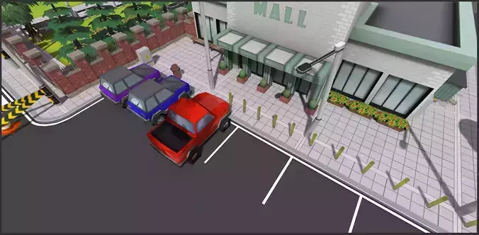 3D low-poly city assets