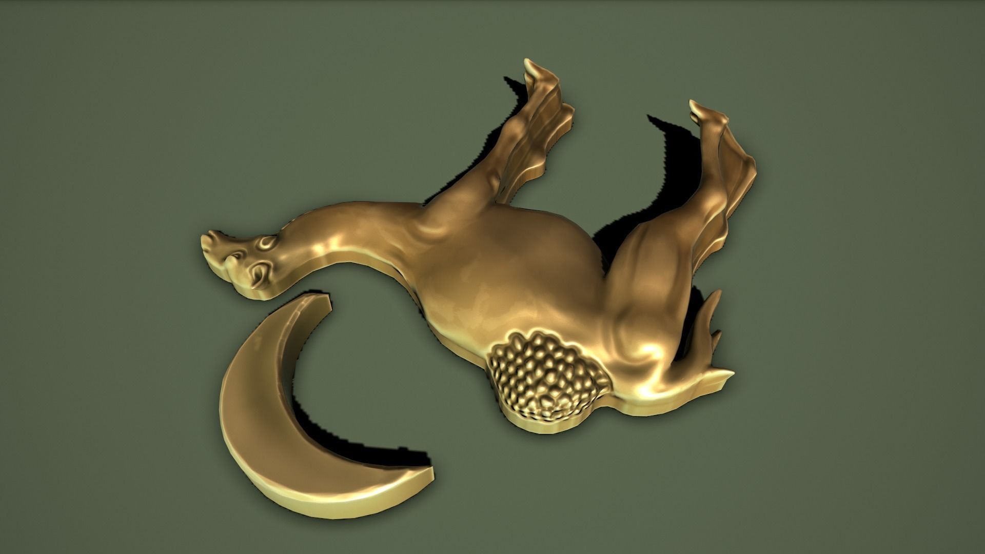 Camel Bas-relief Low-poly 3D model_5