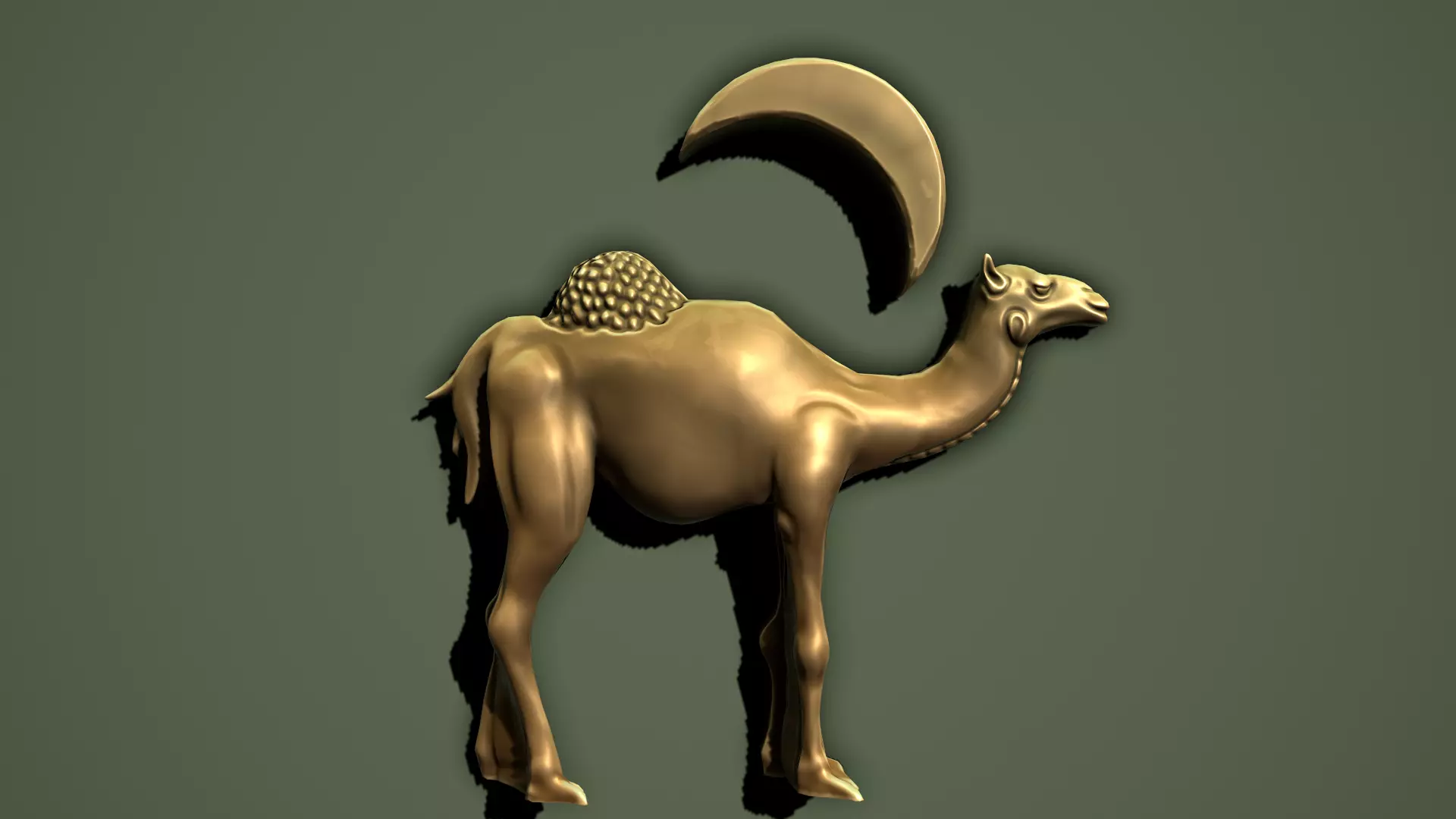 Camel Bas-relief Low-poly 3D model_0