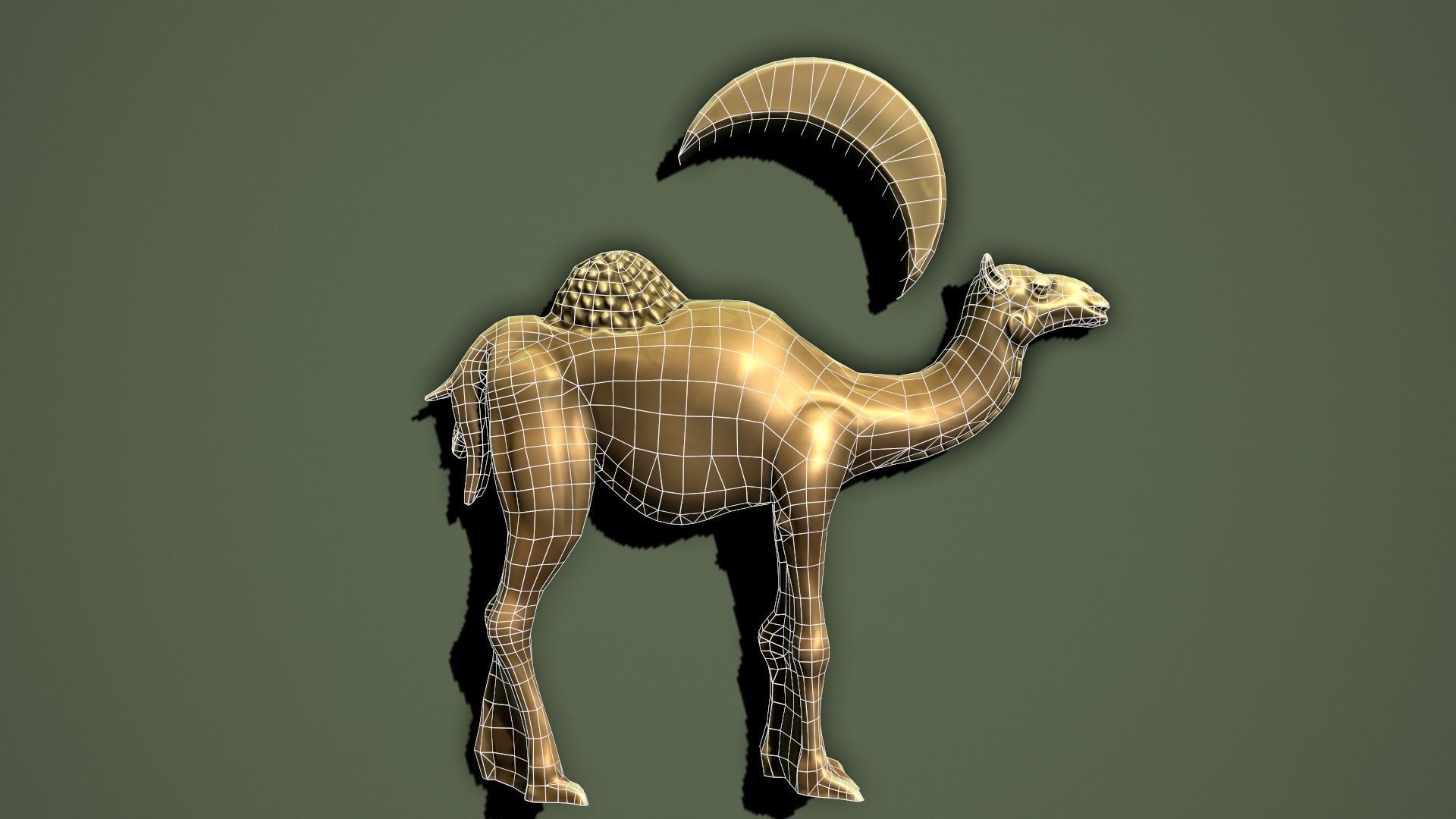Camel Bas-relief Low-poly 3D model_1