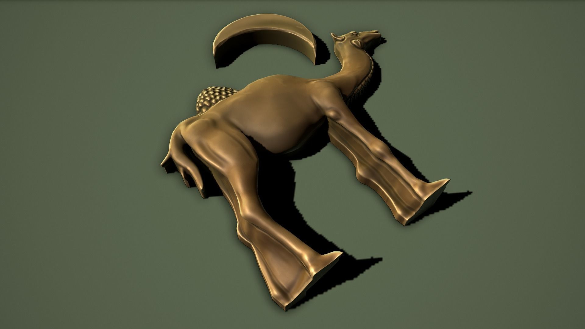 Camel Bas-relief Low-poly 3D model_3