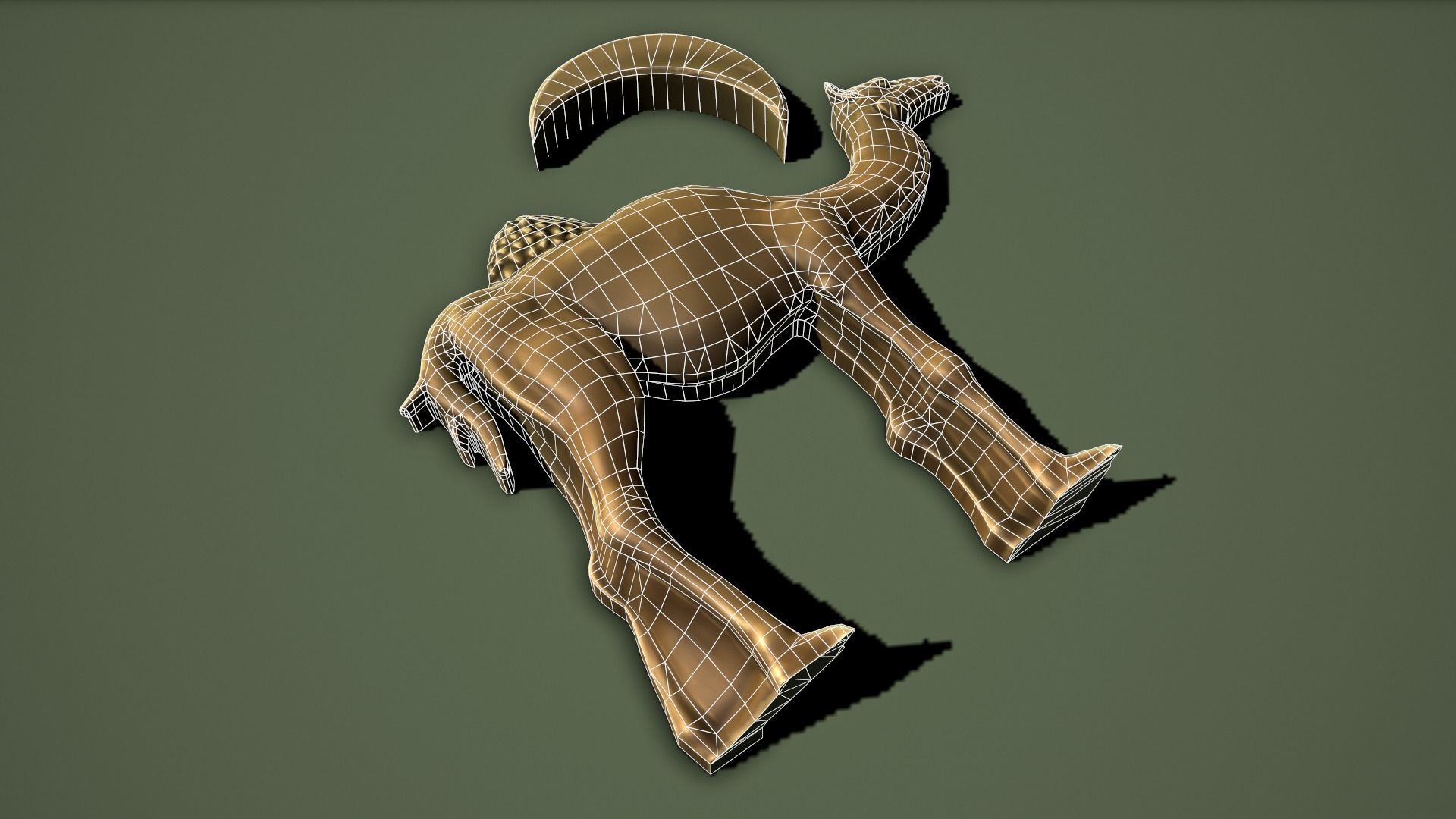 Camel Bas-relief Low-poly 3D model_4