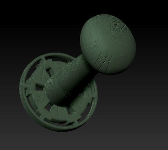 Star wars Distressed Helmet stand with Empire logo 3D print model
