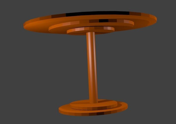 Round Table Low-poly 3D model_1