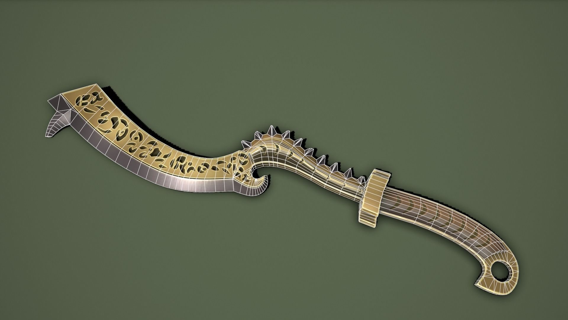 Pharaoh Sword Low-poly 3D model_4