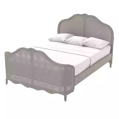 Oka King Size Madeleine Bed Wood Frame  Grey 3D model