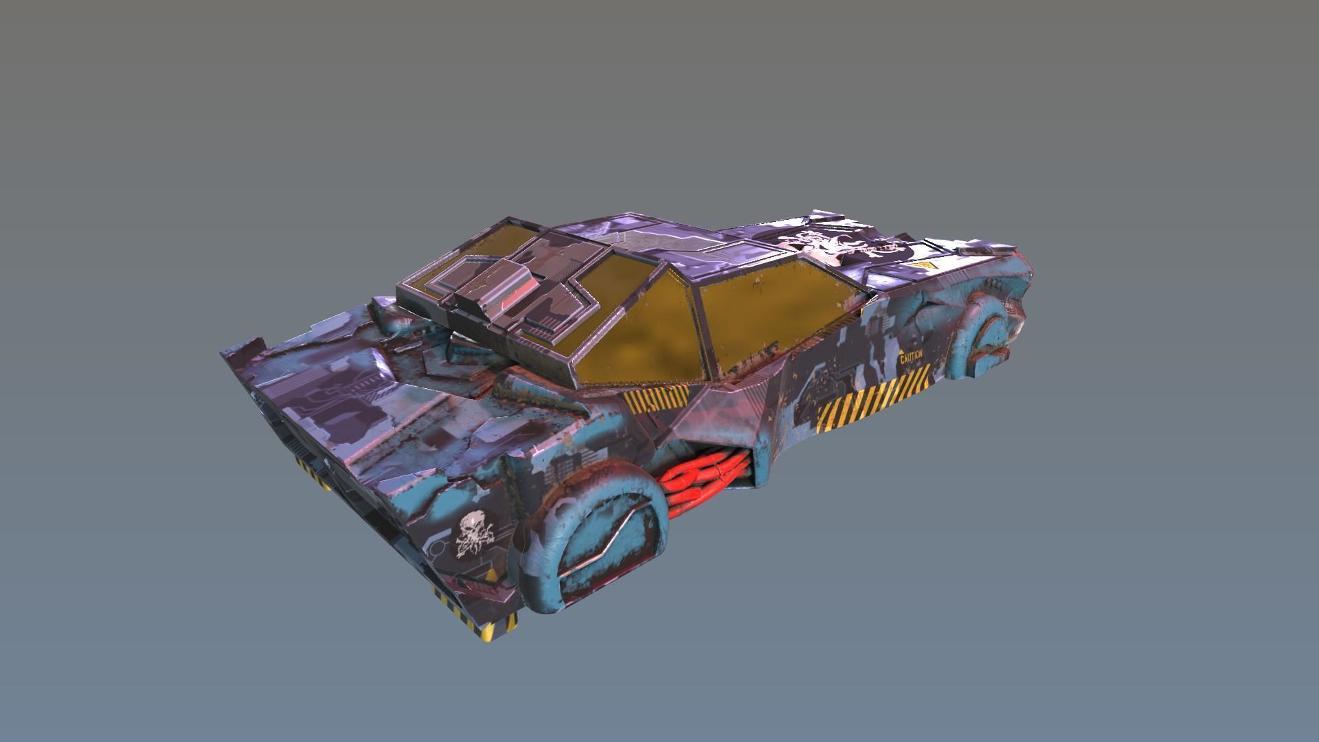 Cybercar prop car 3D model_7