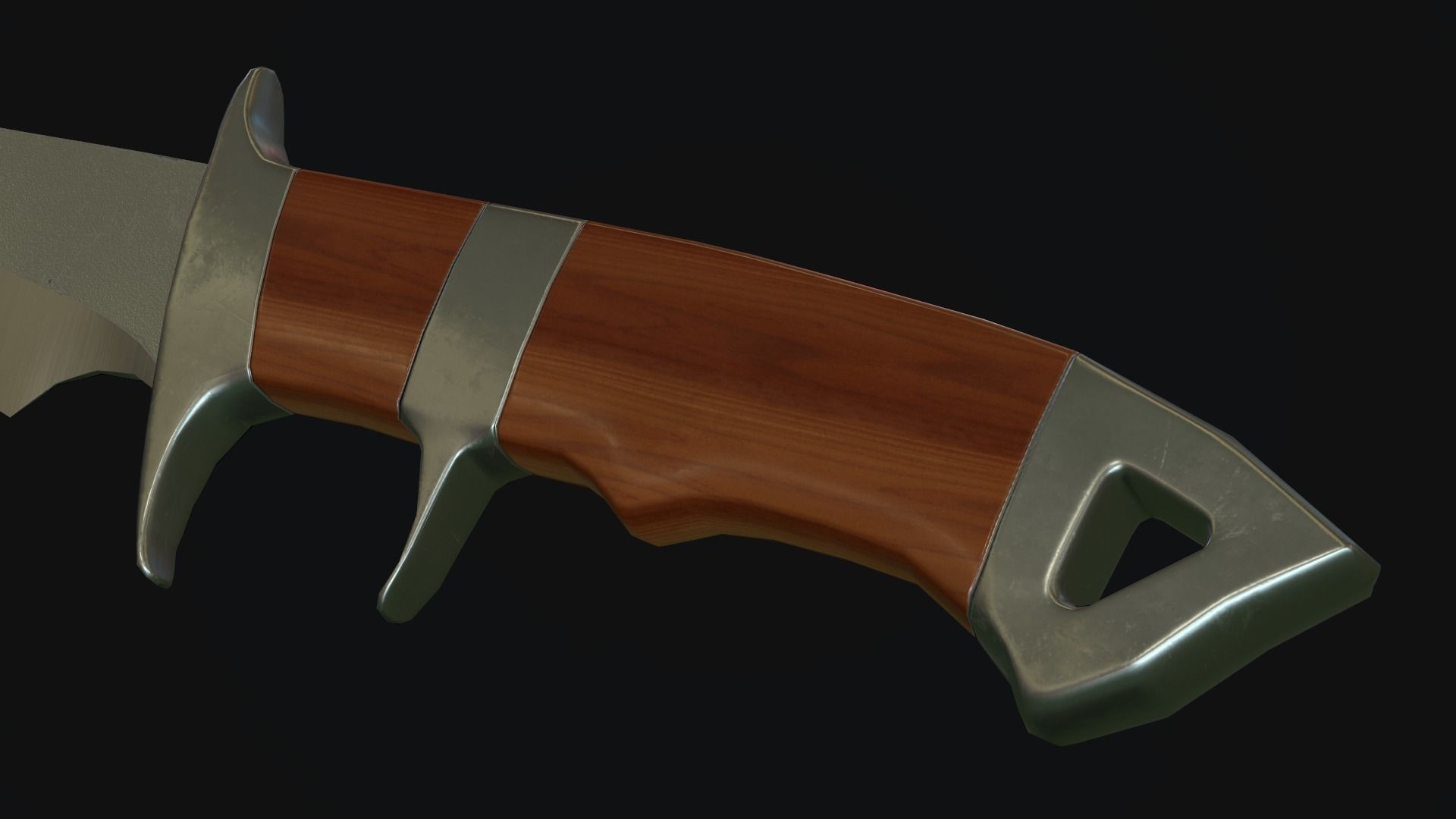 Hunting Knife Low-poly 3D model_2