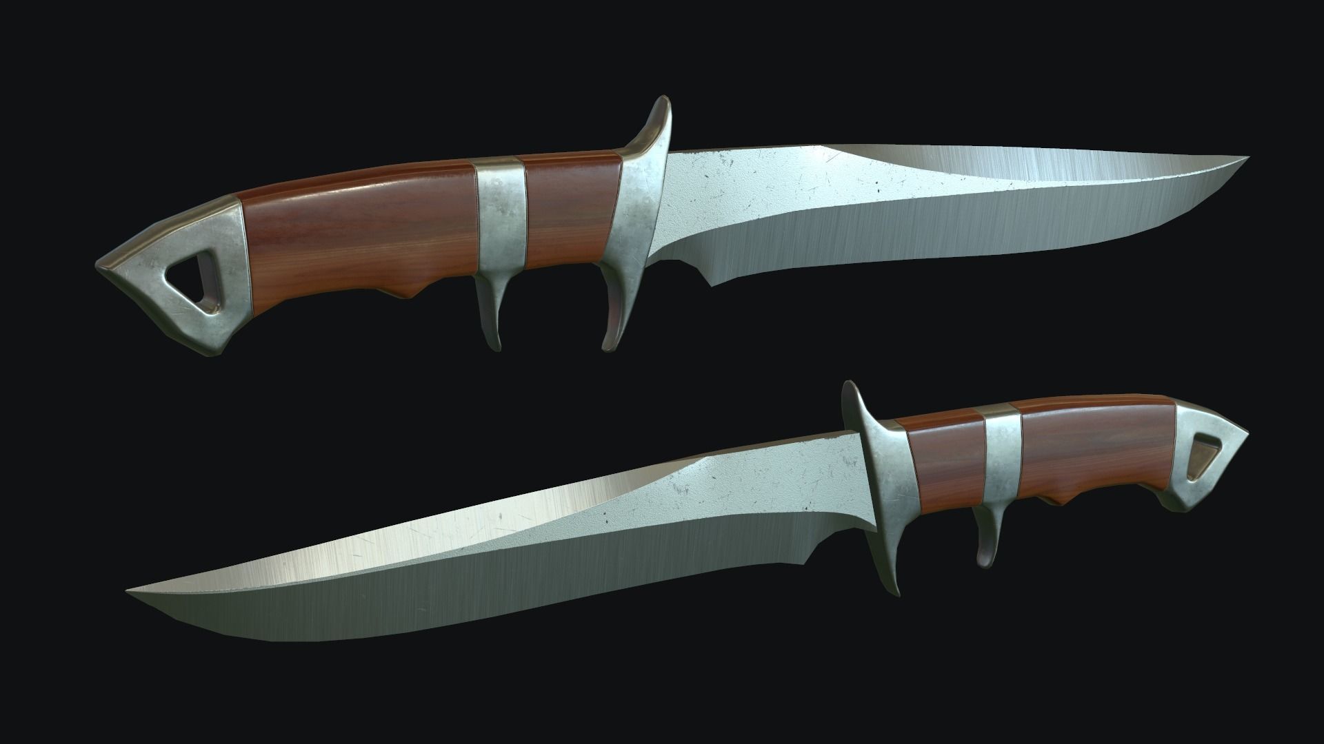 Hunting Knife Low-poly 3D model_3