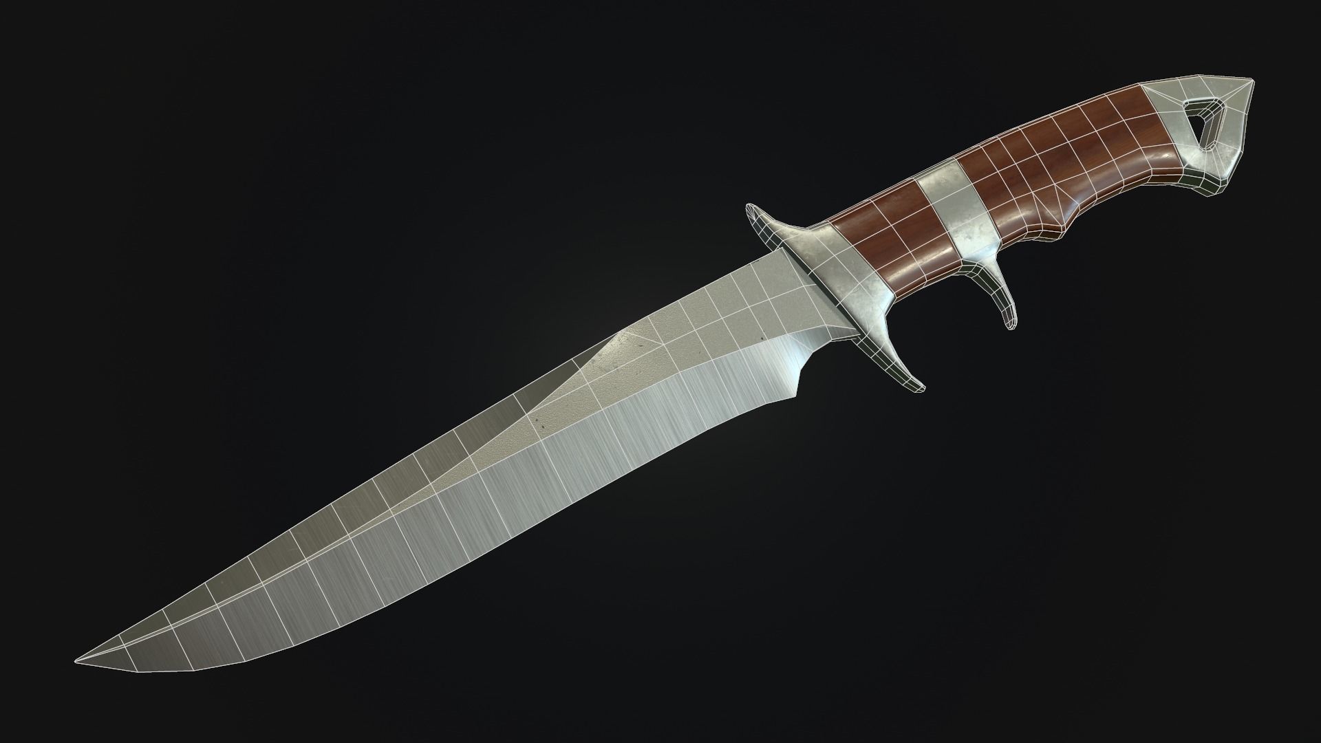 Hunting Knife Low-poly 3D model_1