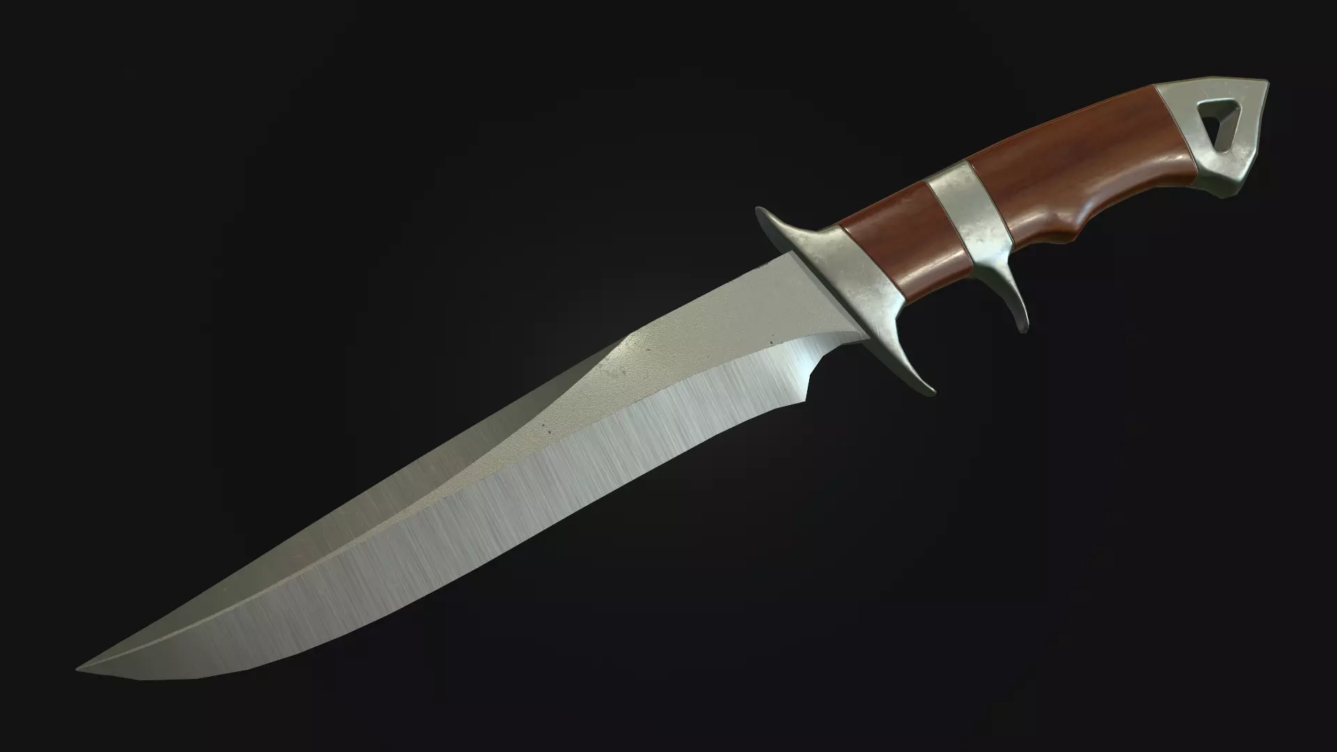 Hunting Knife Low-poly 3D model_0