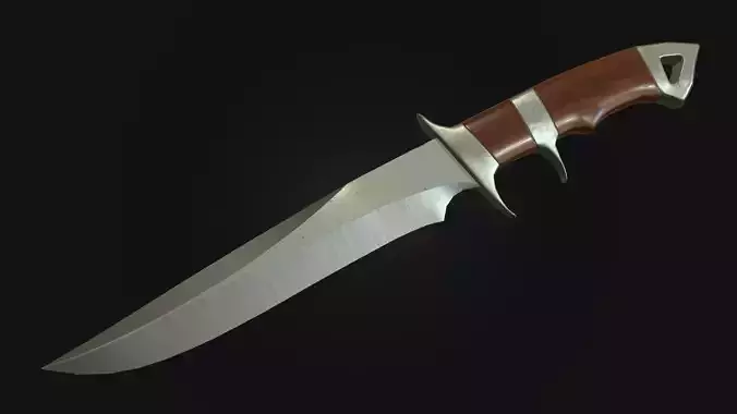 Hunting Knife Low-poly 3D model