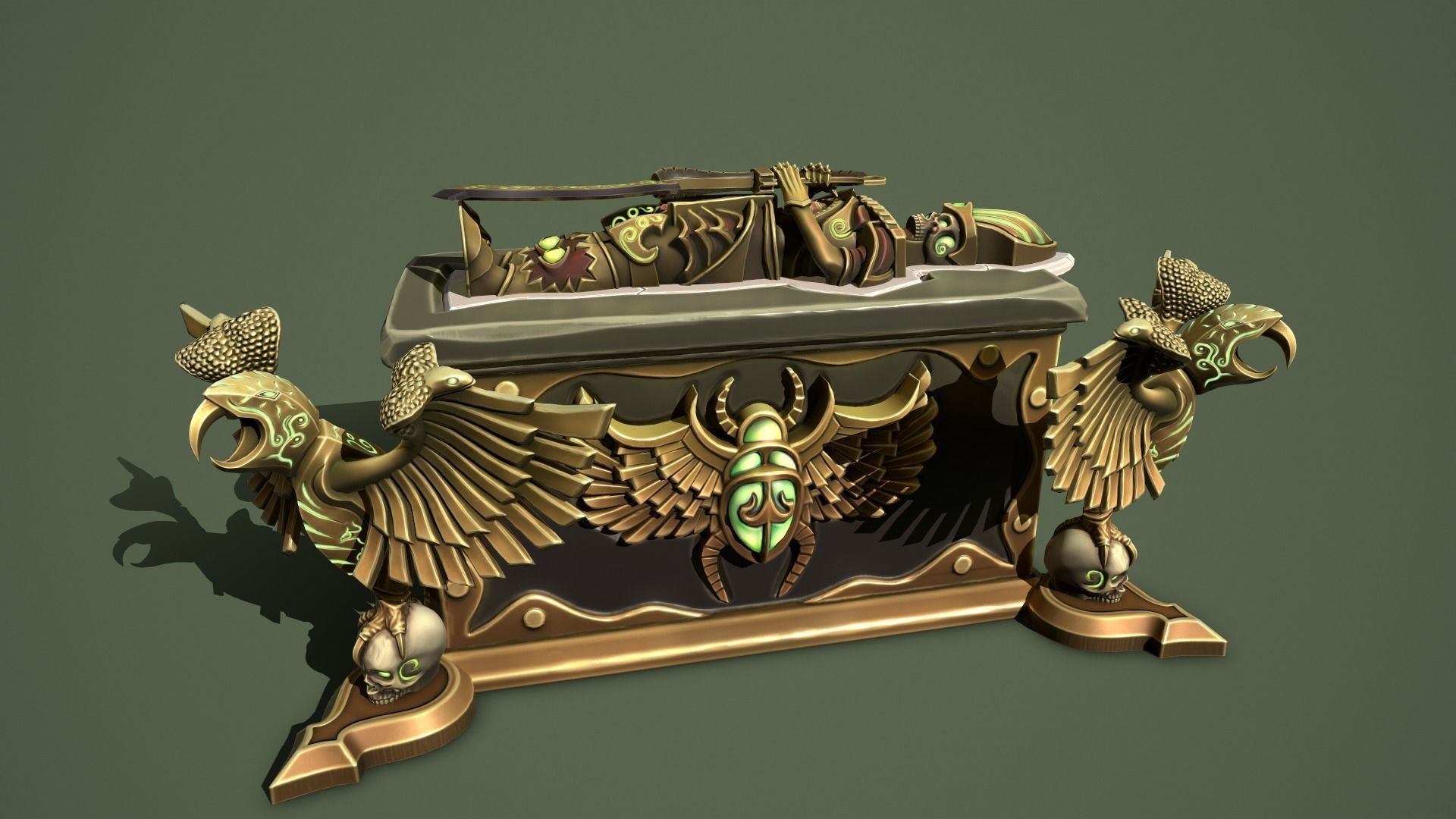 Desert chest Low-poly 3D model_2