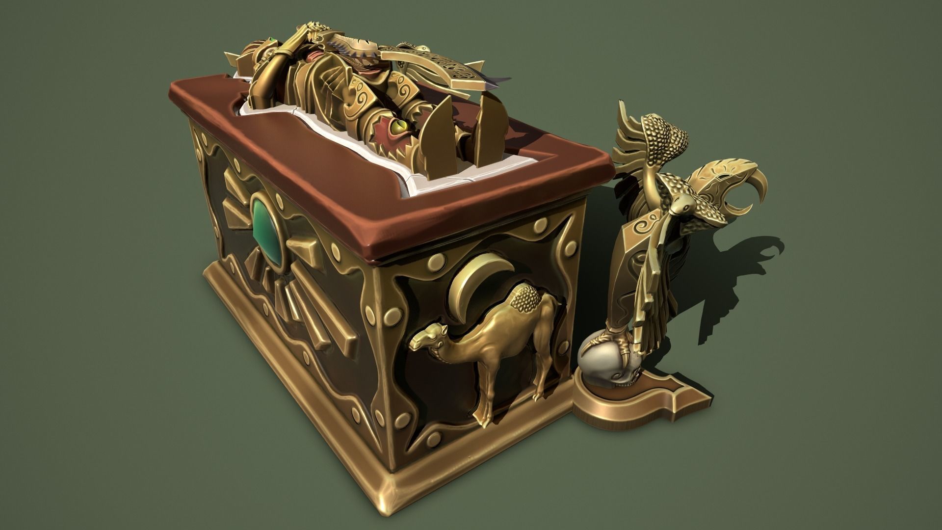 Desert chest Low-poly 3D model_10