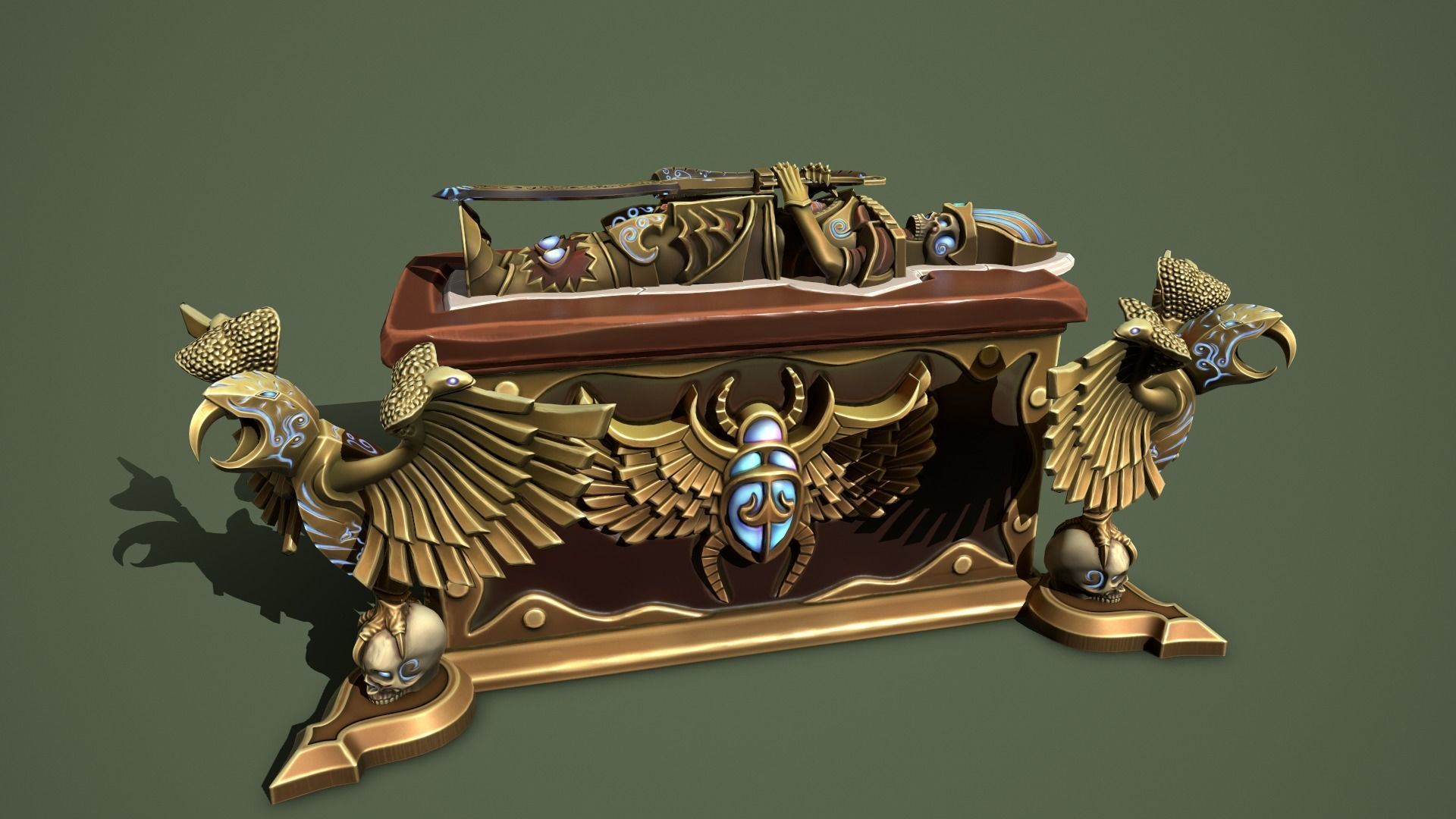 Desert chest Low-poly 3D model_5