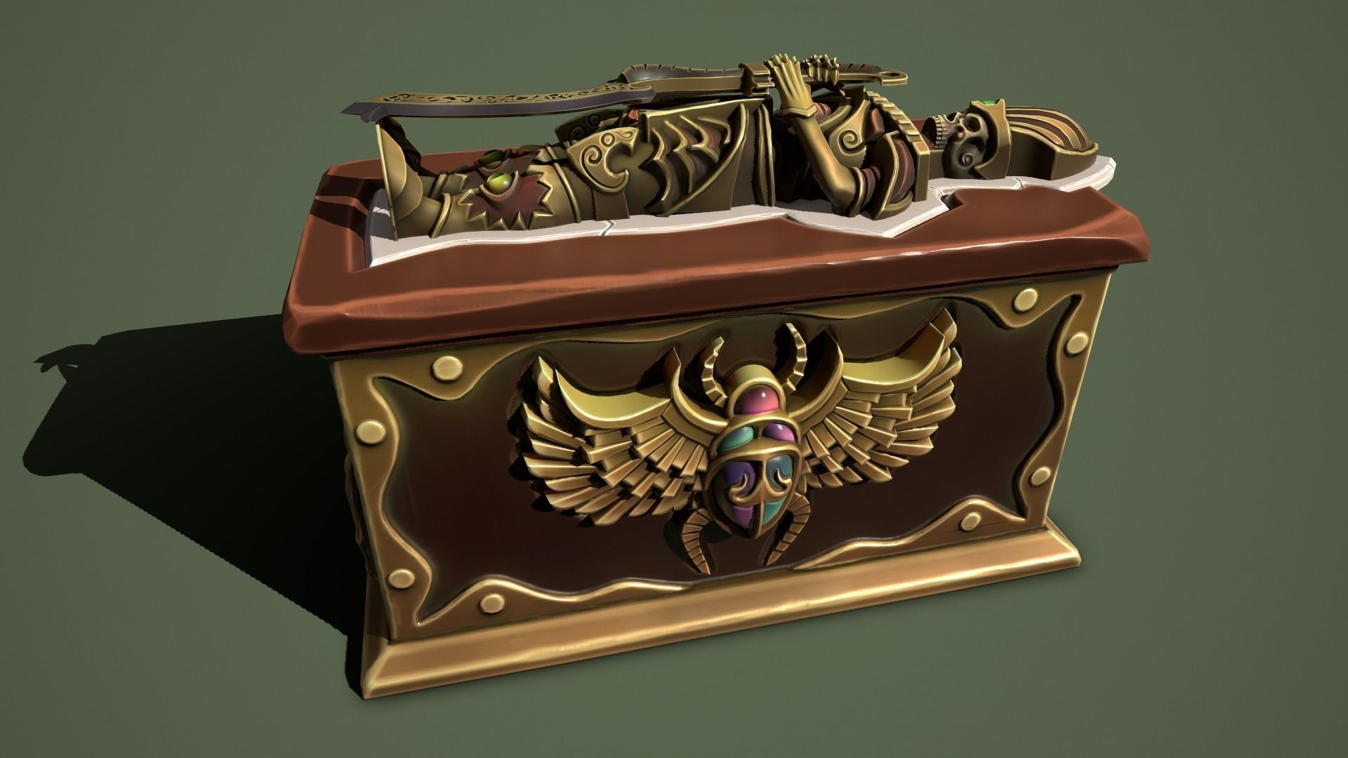Desert chest Low-poly 3D model_13