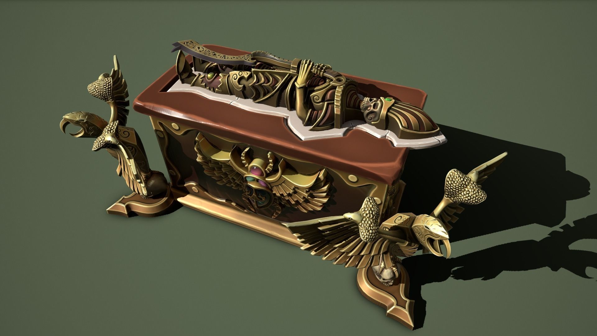 Desert chest Low-poly 3D model_11