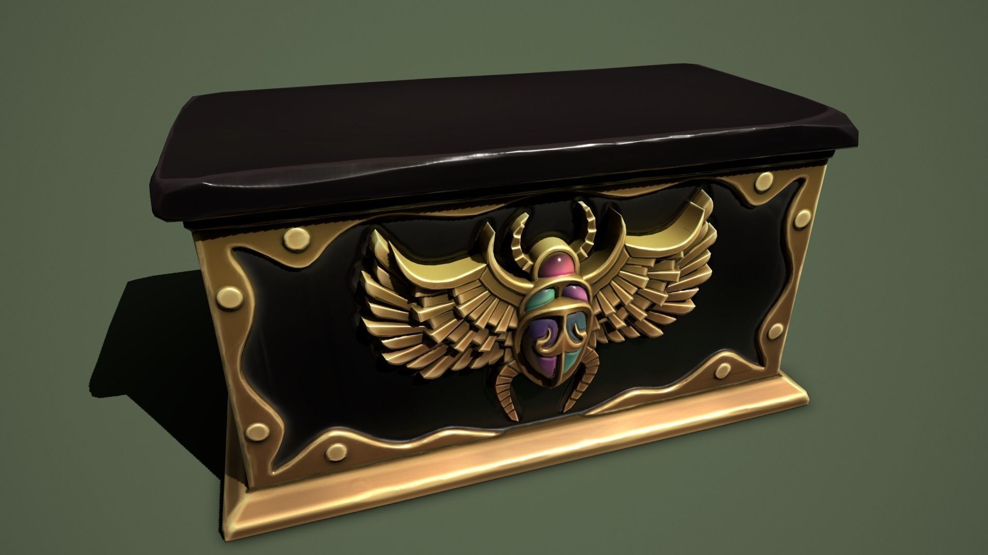 Desert chest Low-poly 3D model_17