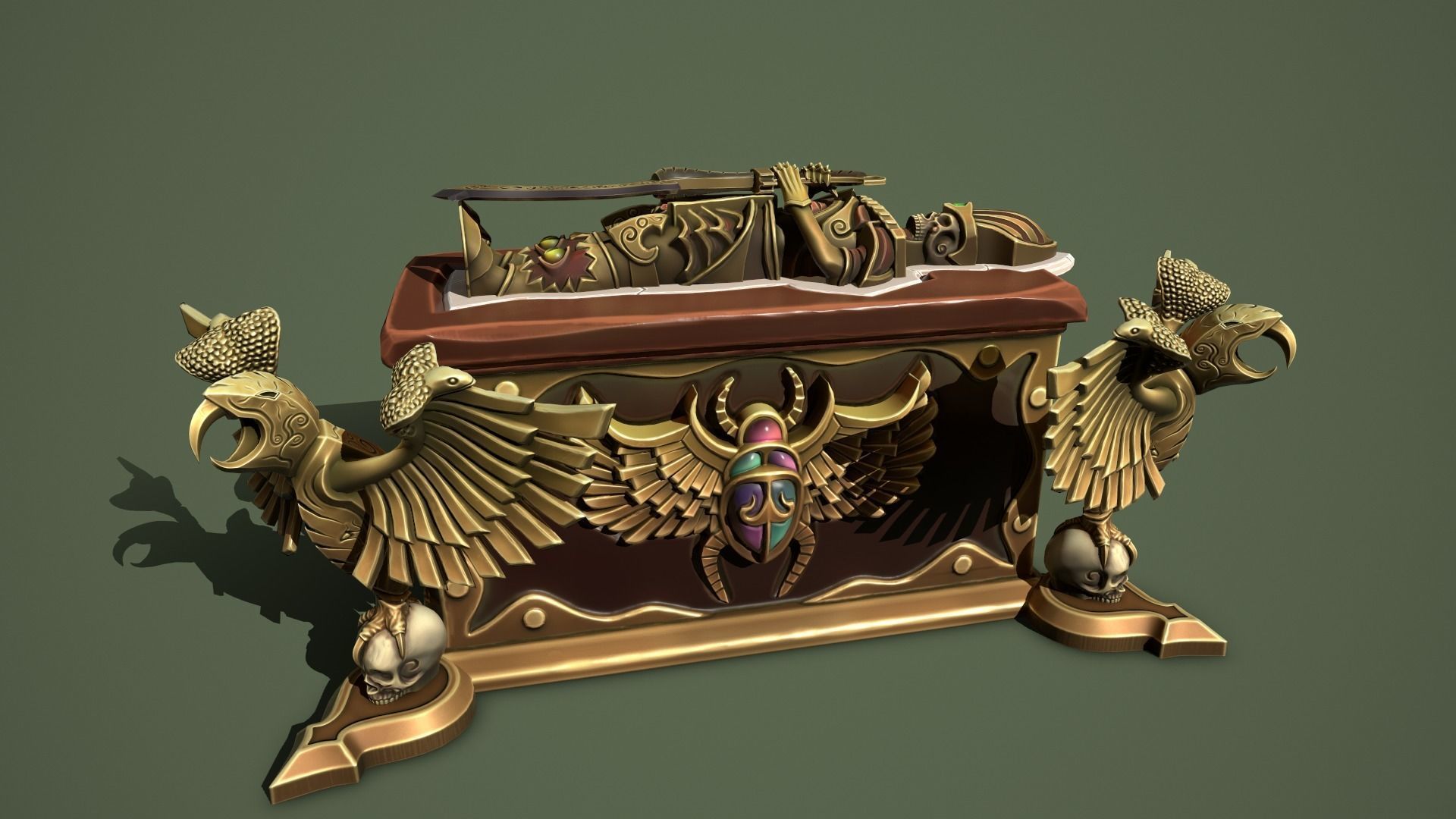 Desert chest Low-poly 3D model_6