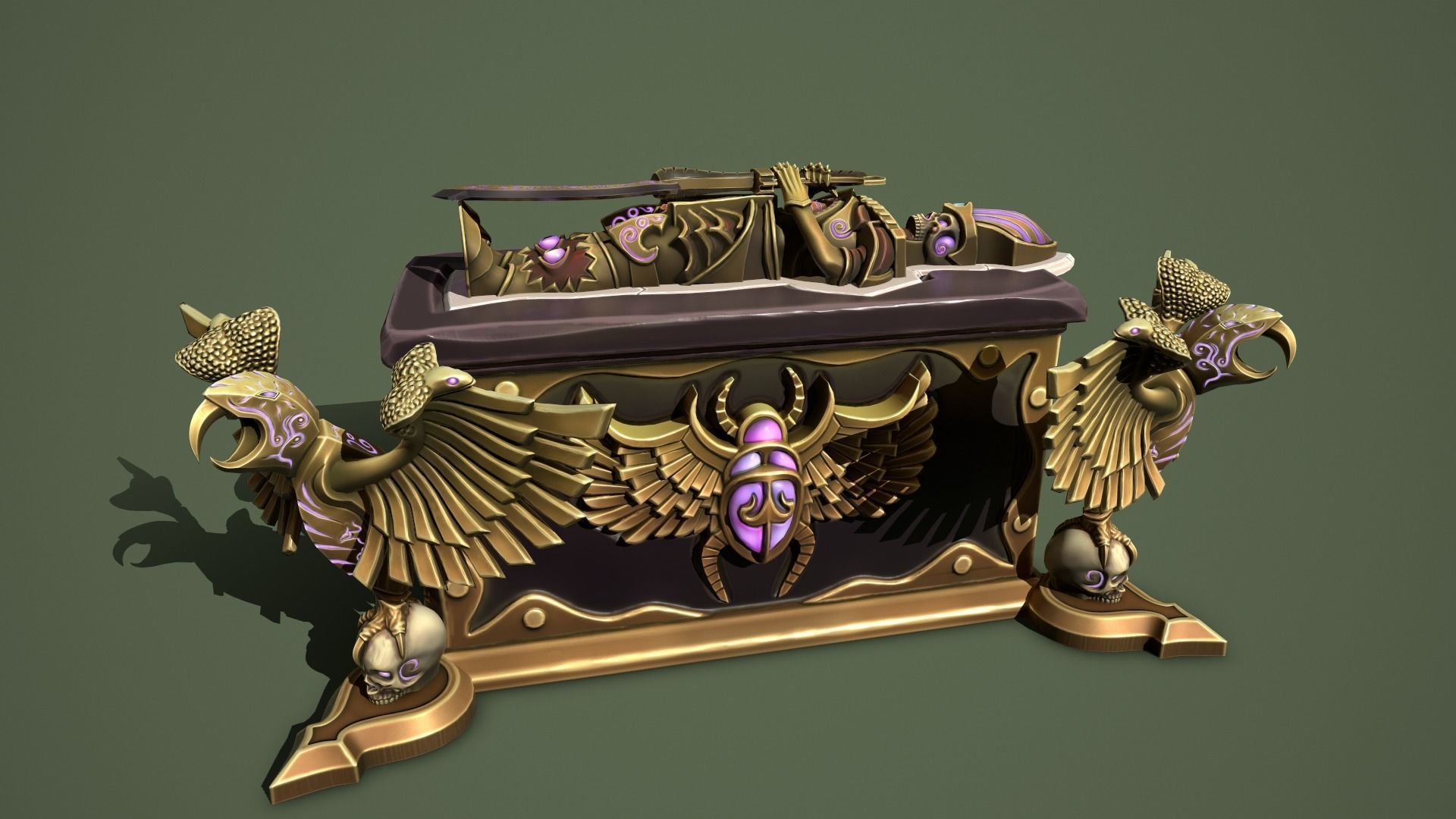 Desert chest Low-poly 3D model_3