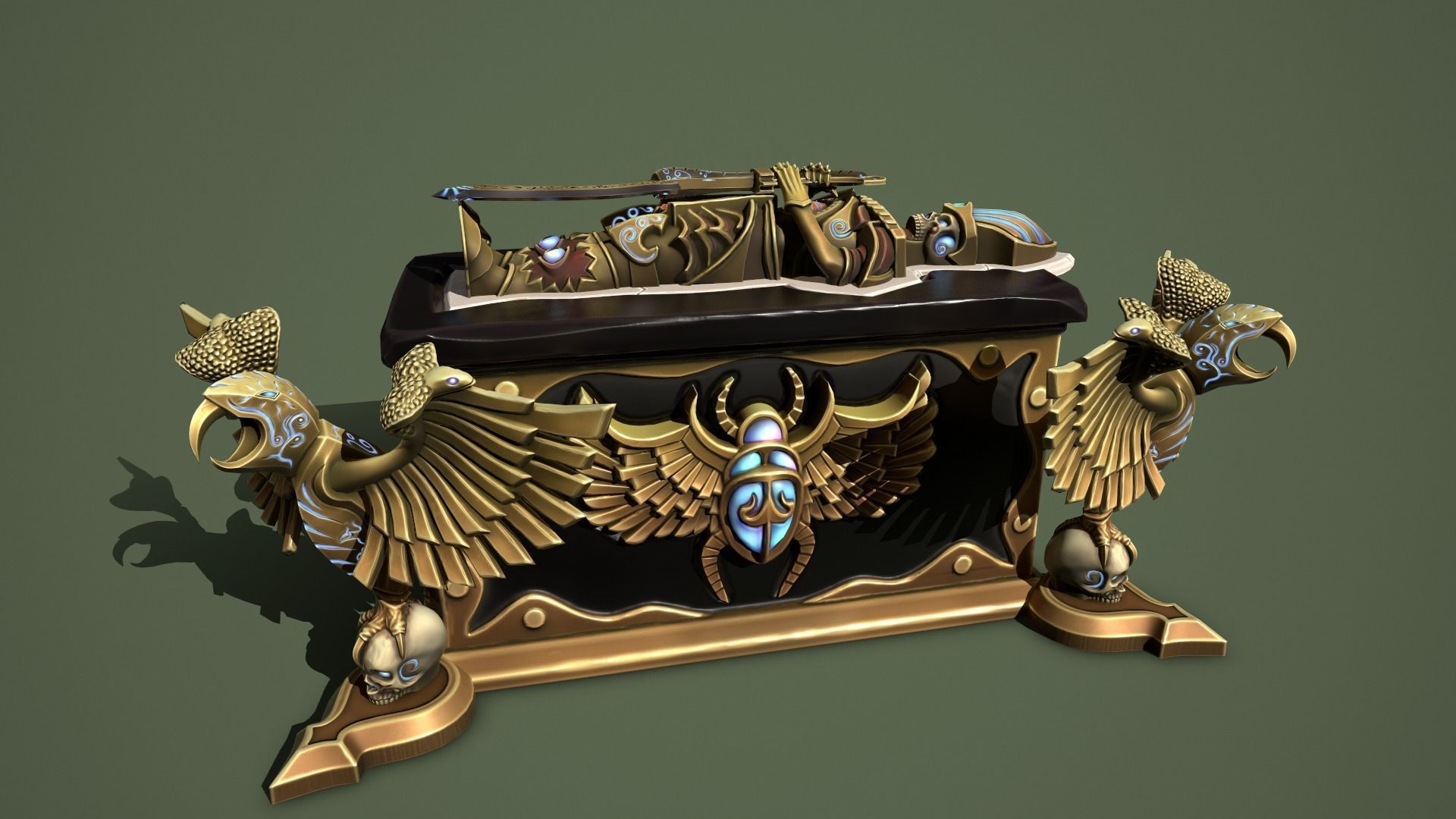 Desert chest Low-poly 3D model_4