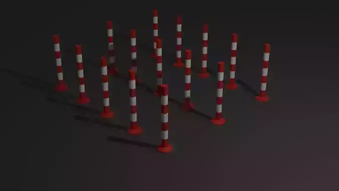 Cylindrical Barricade Low-poly 3D model