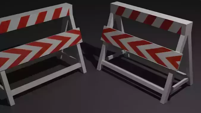 Wooden Barricade Medium Low-poly 3D model