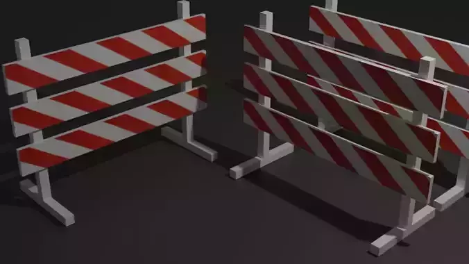 Large Wooden Barricade Low-poly 3D model
